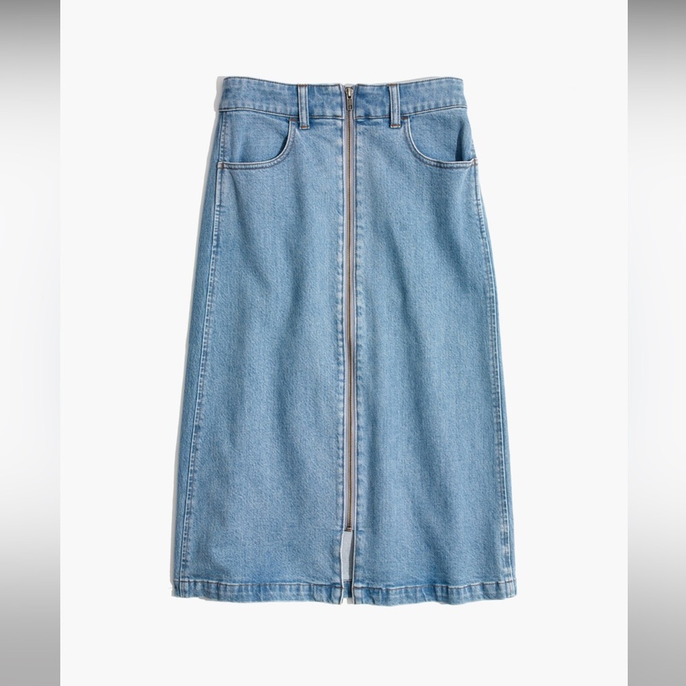 Madewell Light Blue Denim Midi Skirt